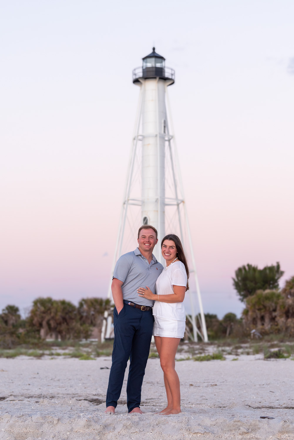 engagement photo at Boca Grande lighthouse