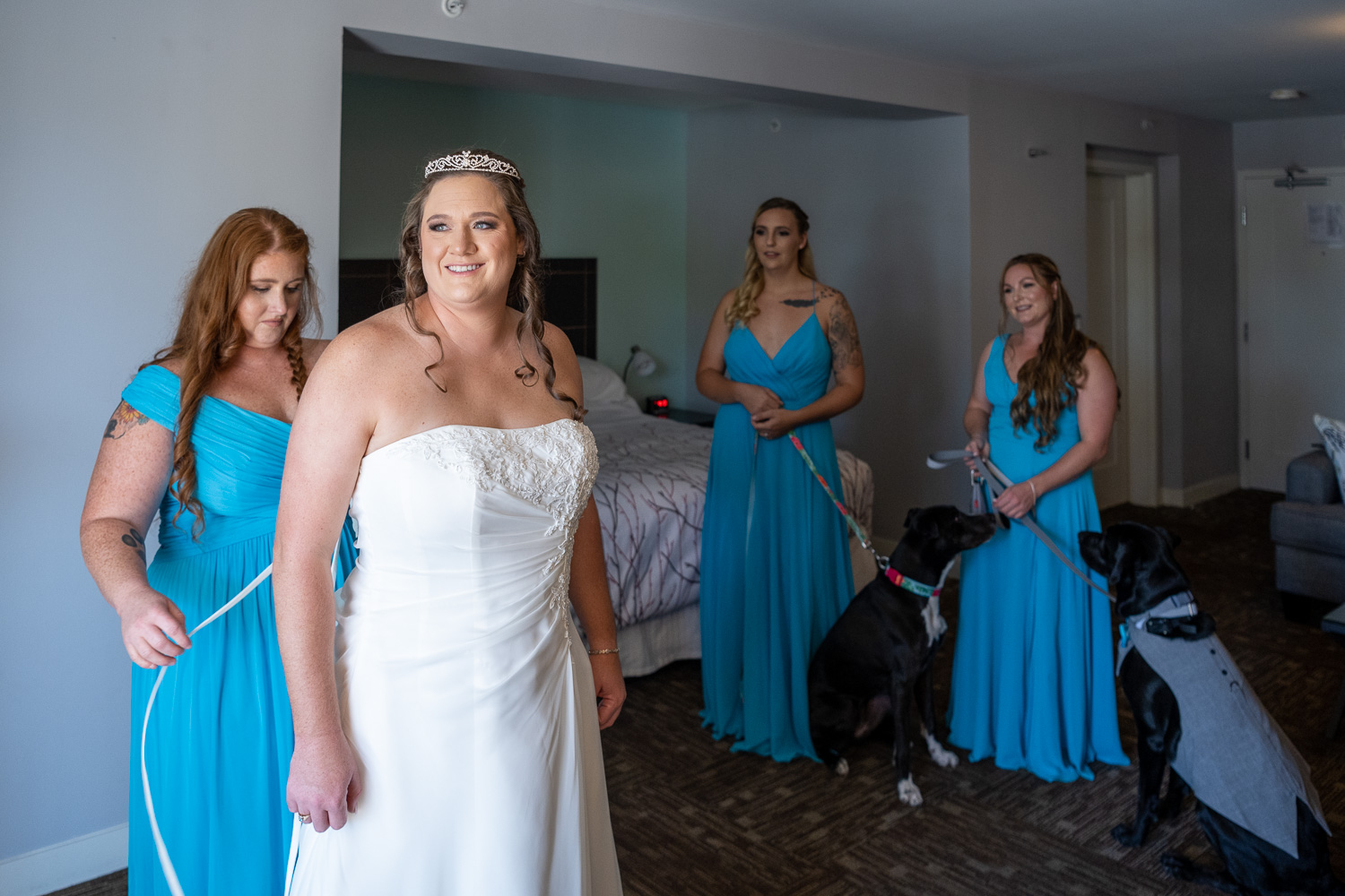 bride getting ready before the wedding at Casey Key Resort