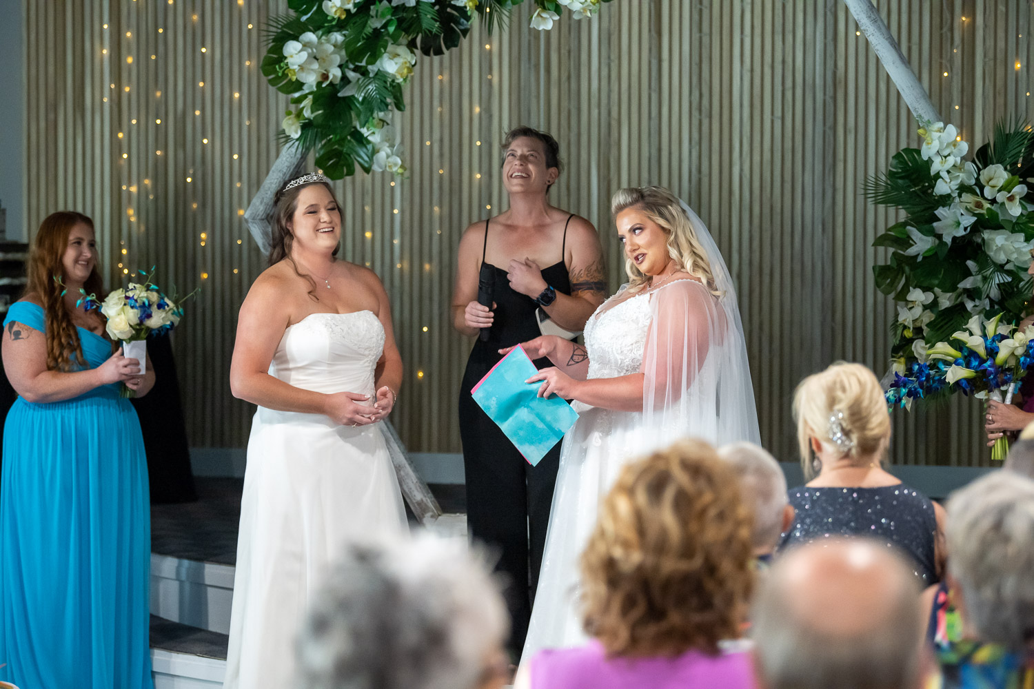 wedding ceremony with two brides