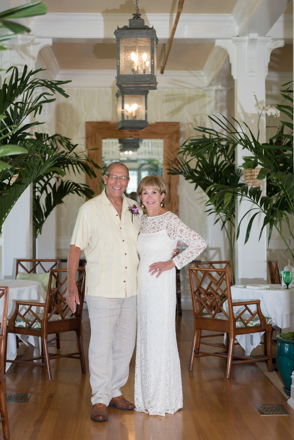 bride and groom getting ready to go to their brunch at the Gasparilla Inn