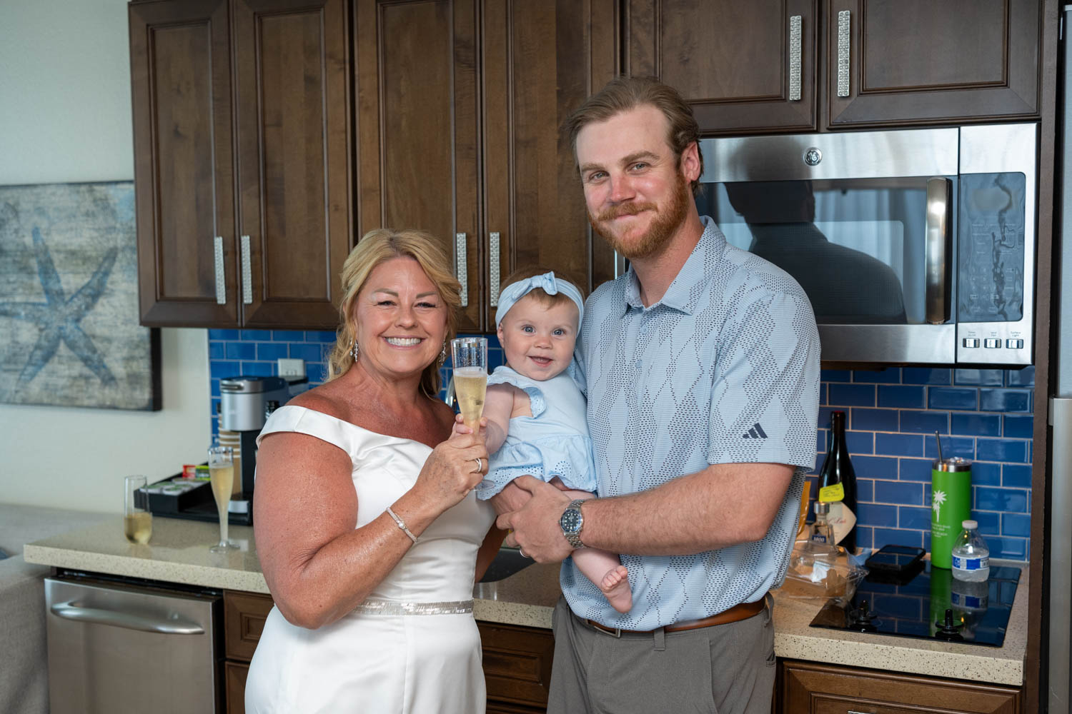bride with her son and granddaugther