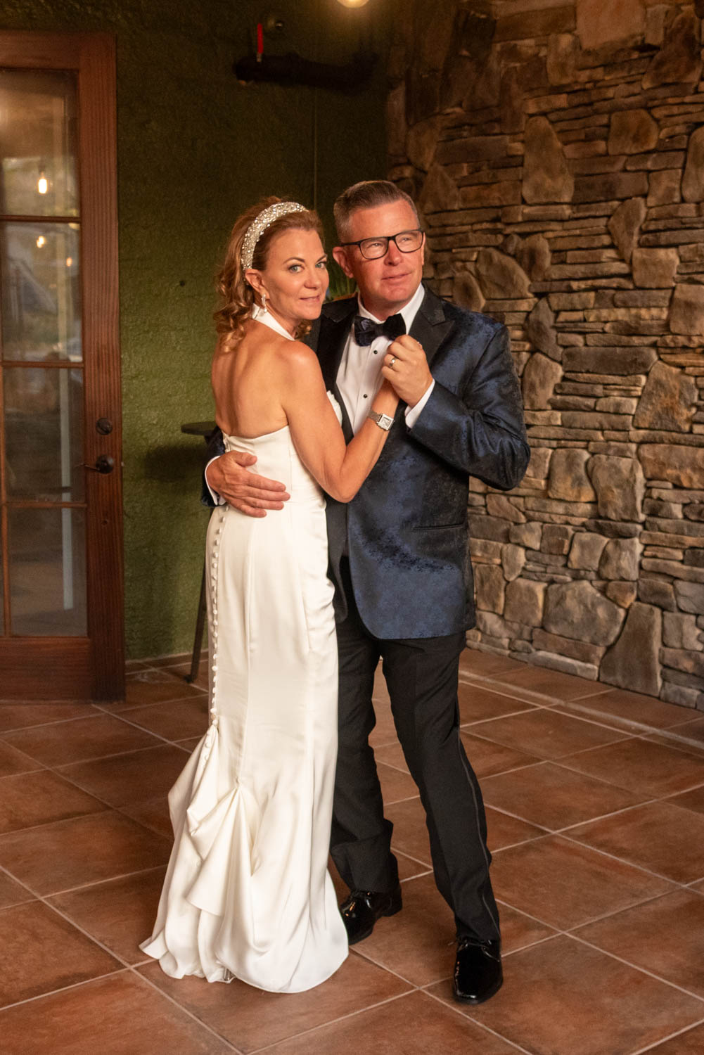 bride and groom dance during reception