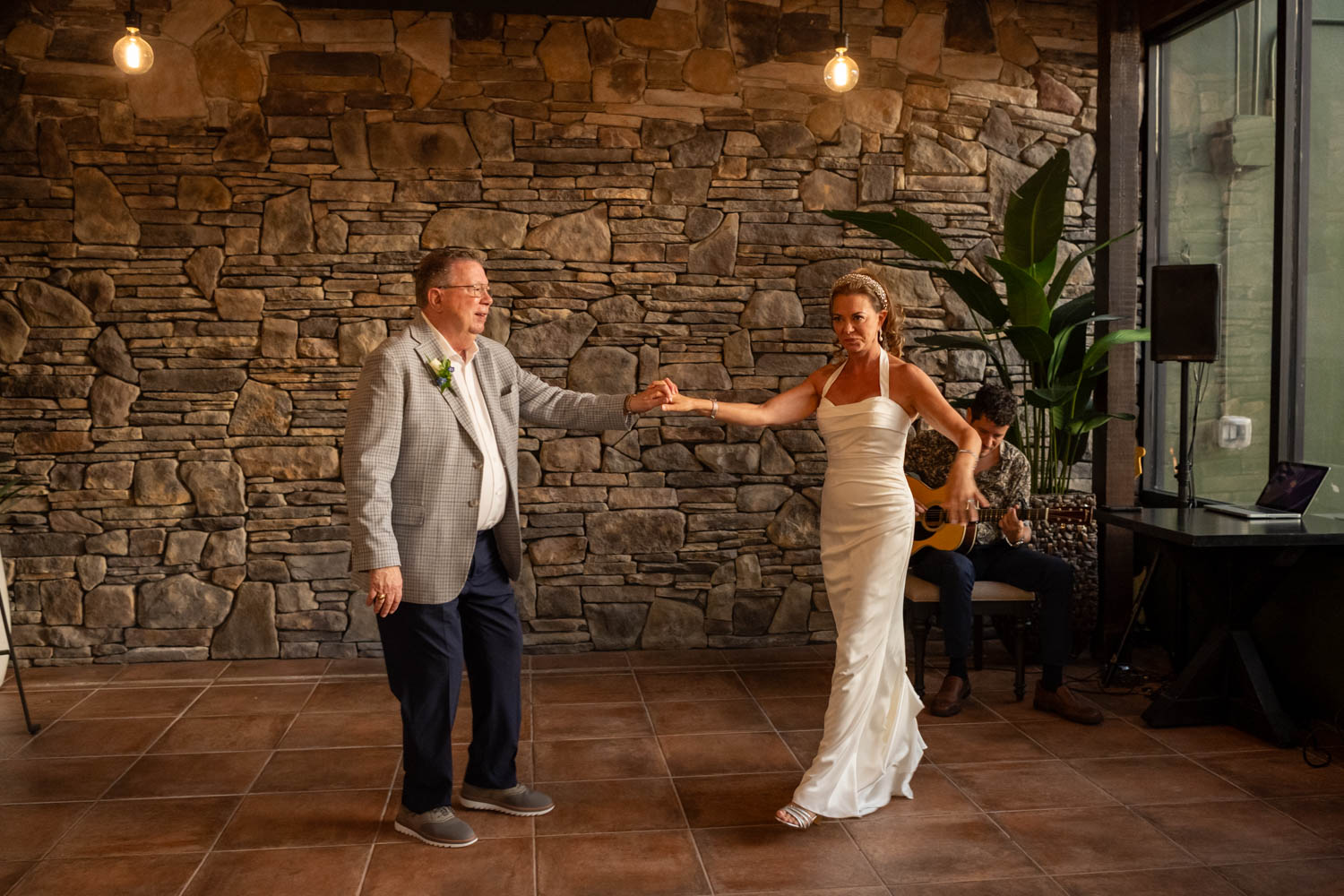 bride and her father on the dance floor