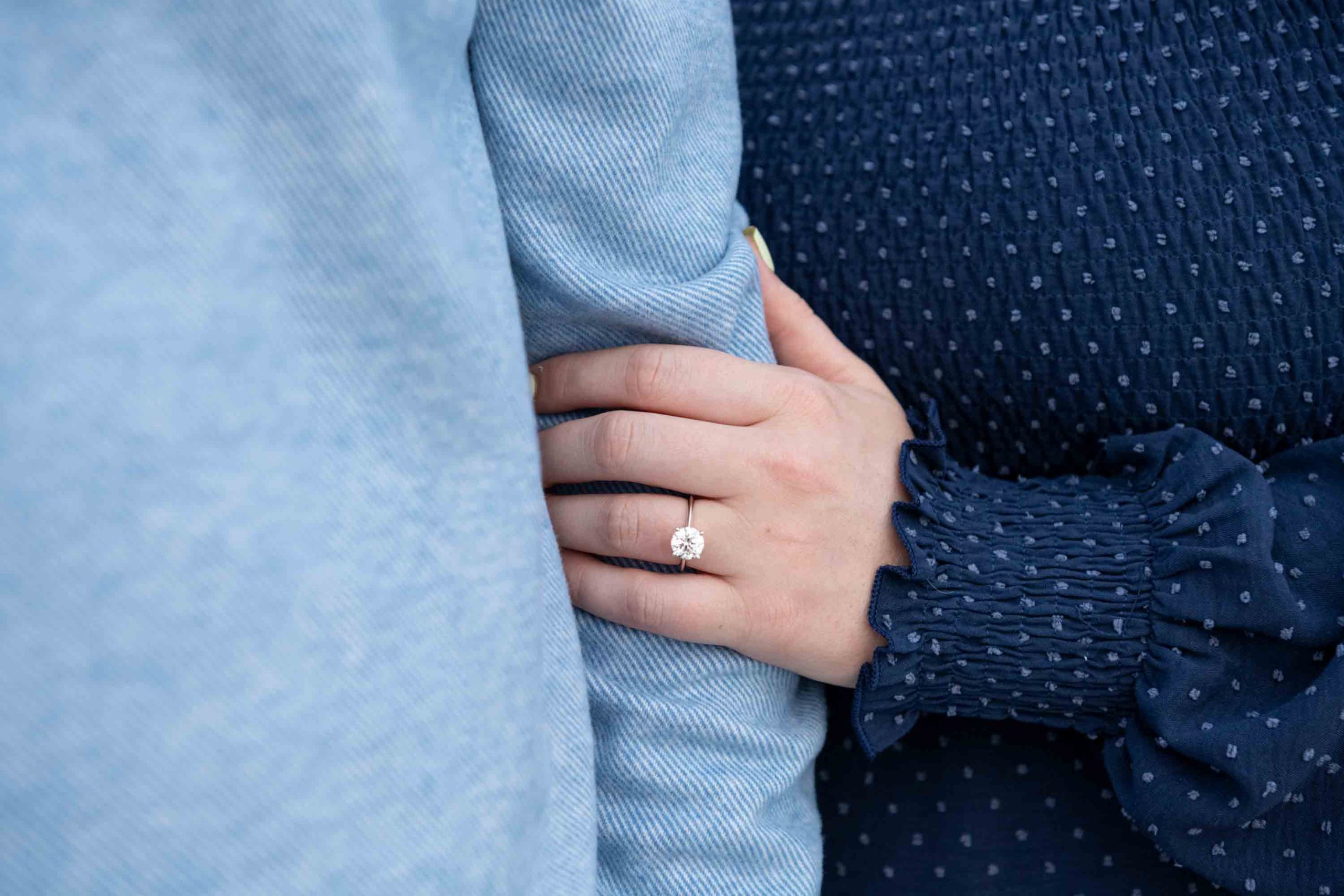 close up of engagement ring