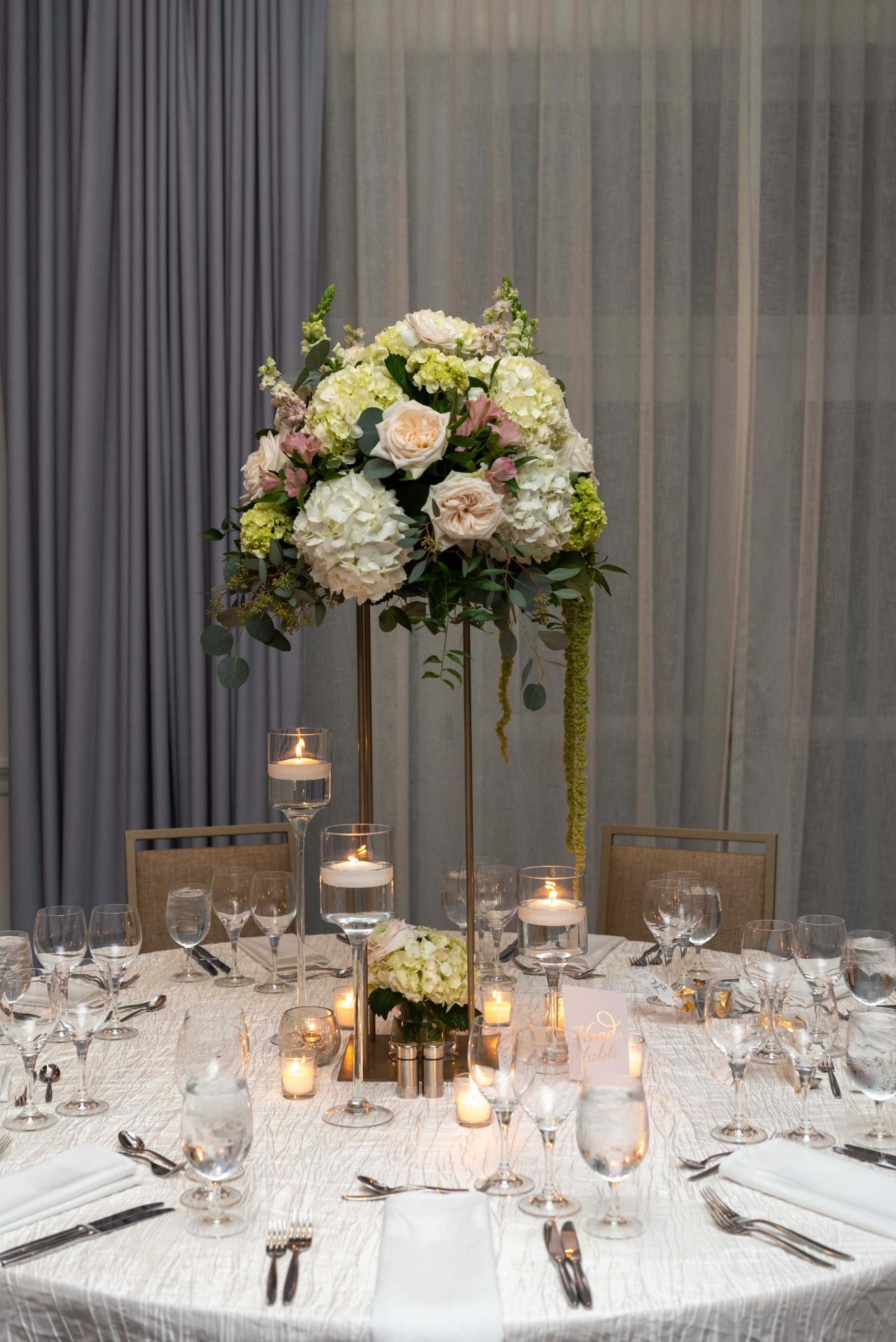 stunning floral display on the table