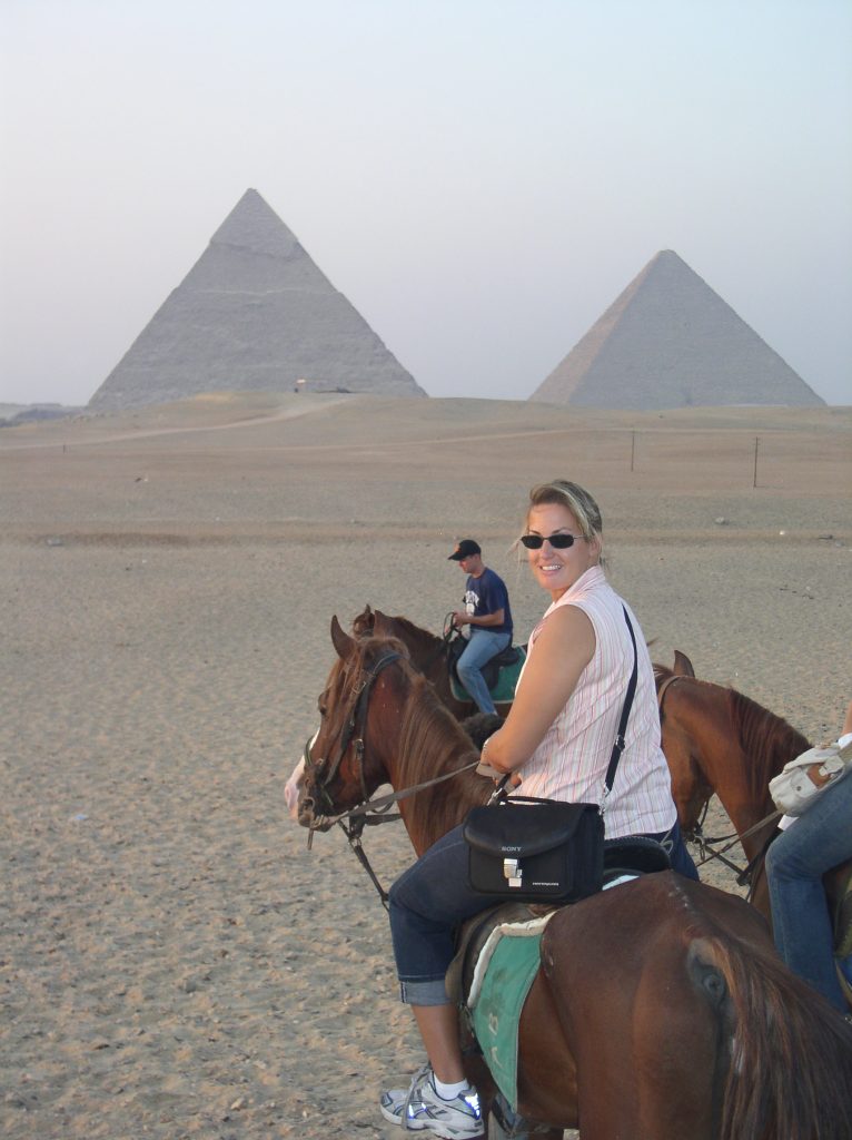 horseback riding at the pyramids
