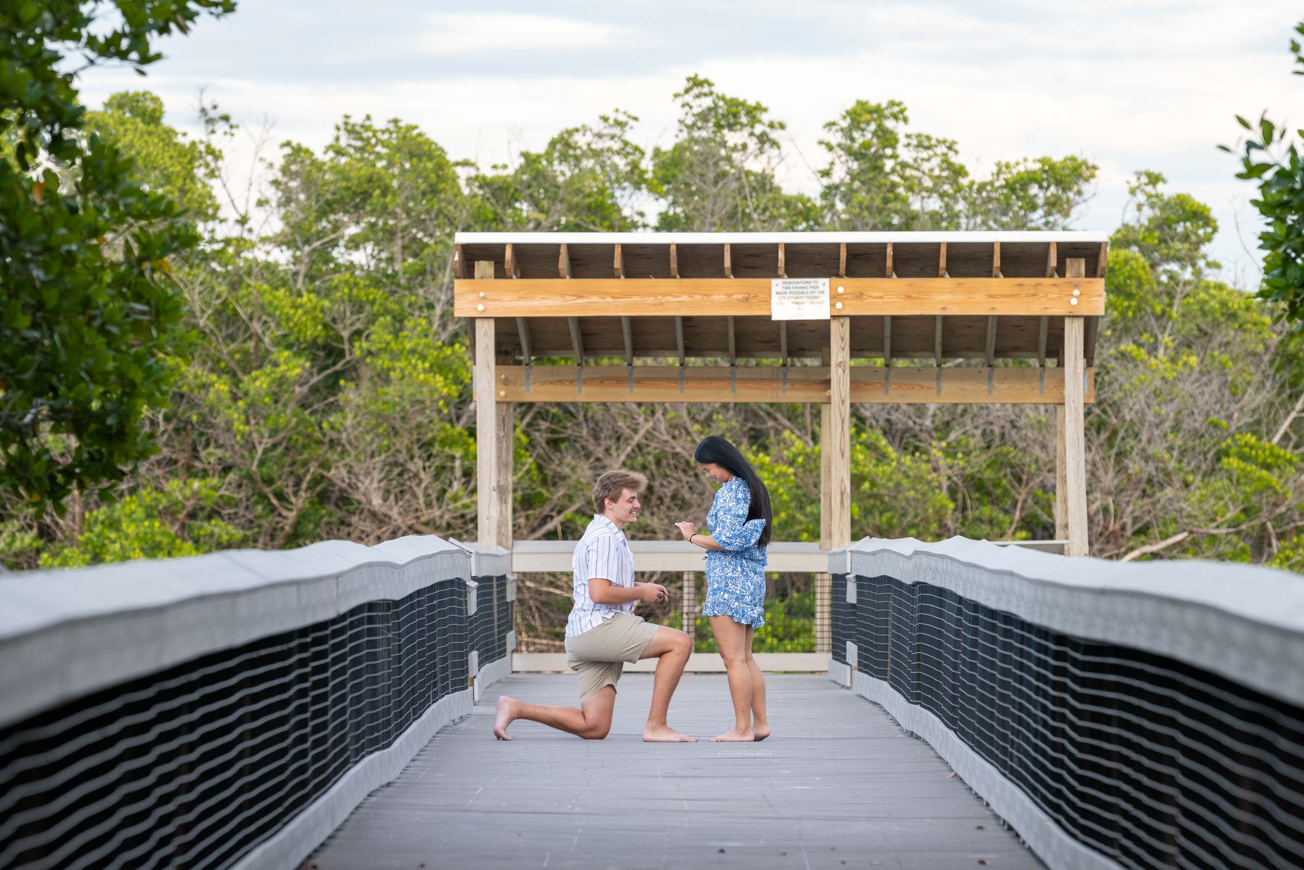 surprise proposal at Lovers Key State Park in Fort Myers
