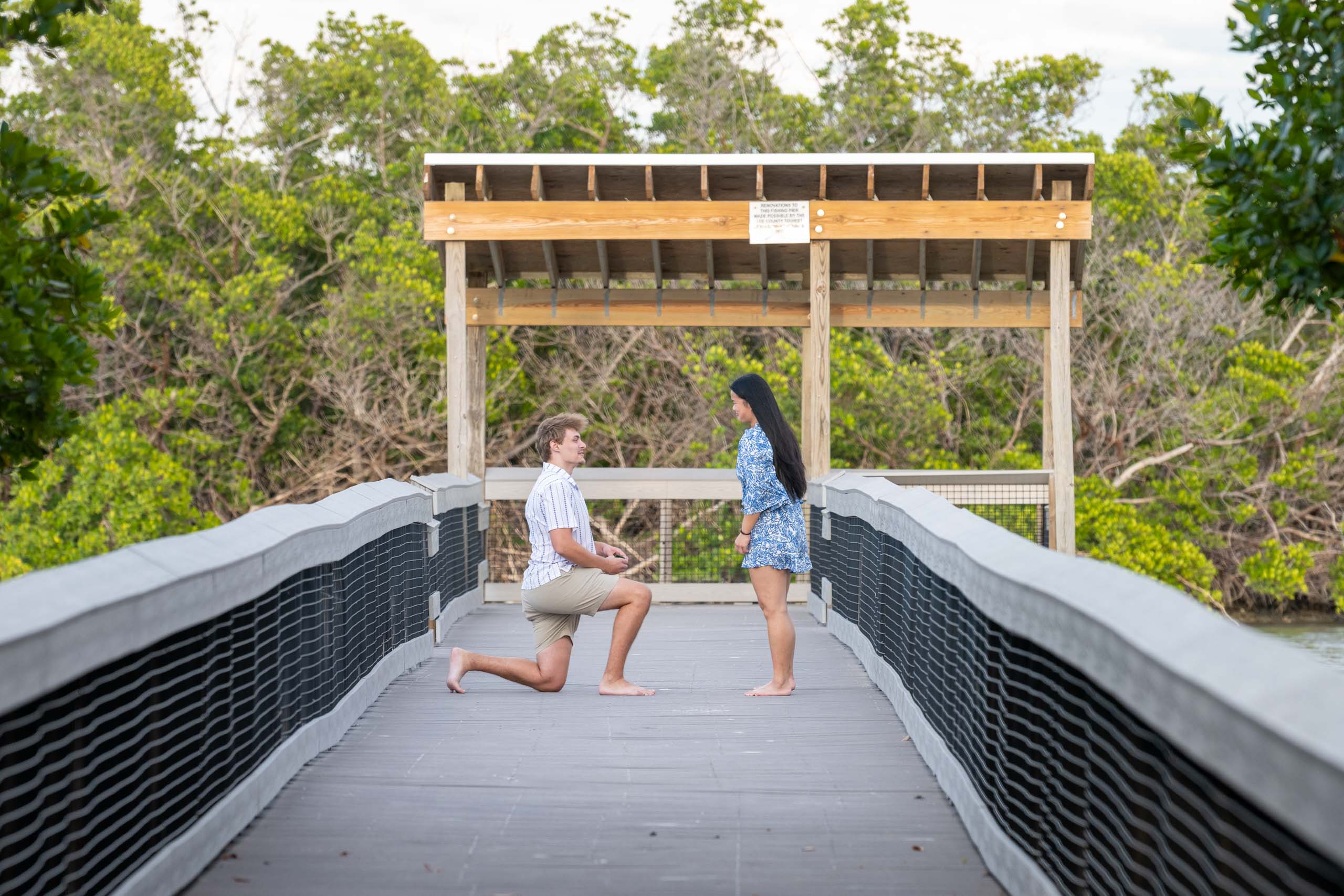 surprise proposal at Lovers Key State Park in Fort Myers