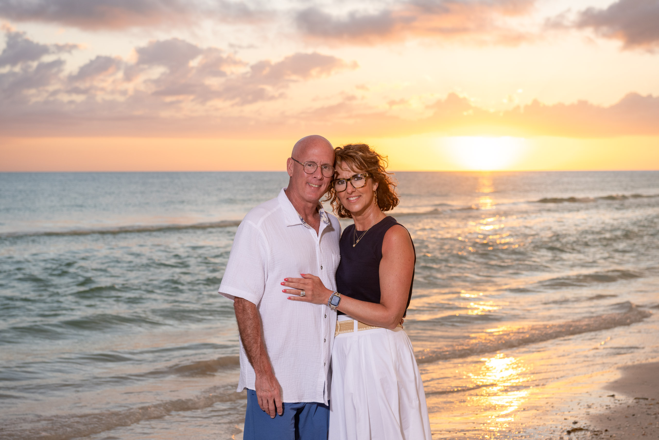couple at sunset on the beach