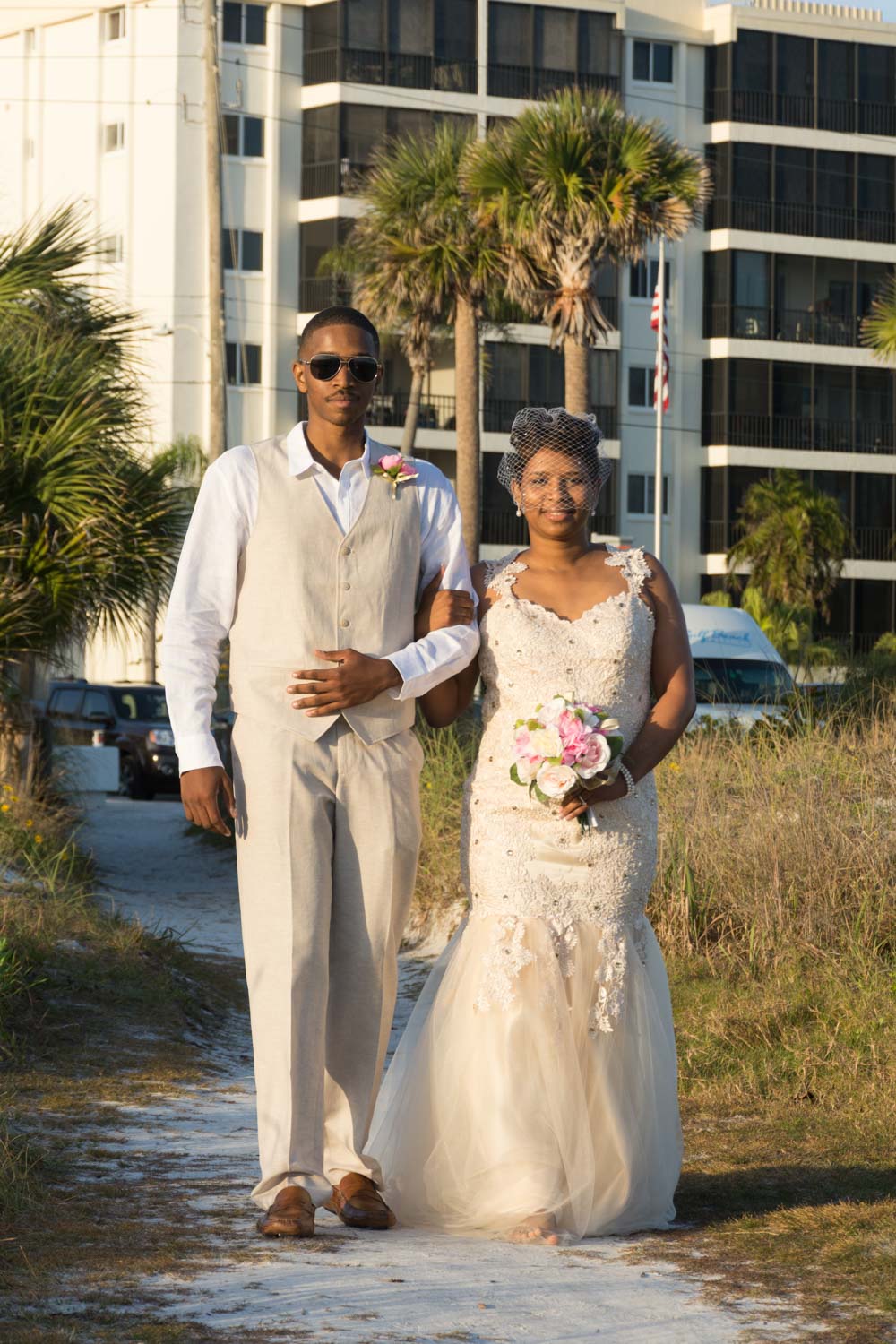 bride's son walks her to the altar