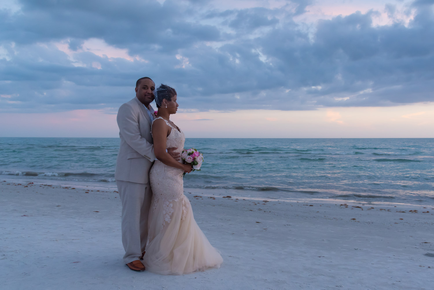 bride and groom on Siesta Key