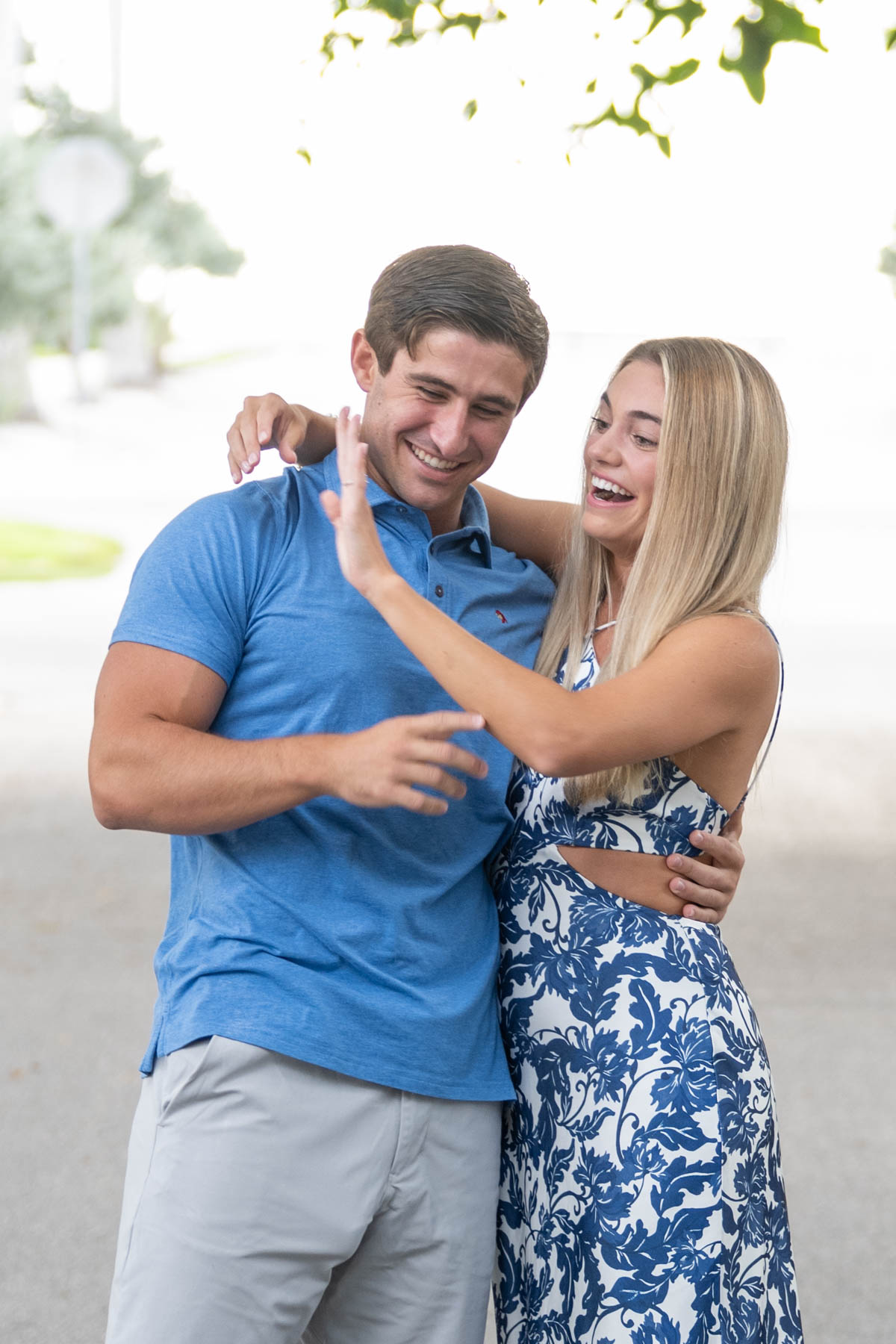 Hannah can't stop looking at her engagement ring