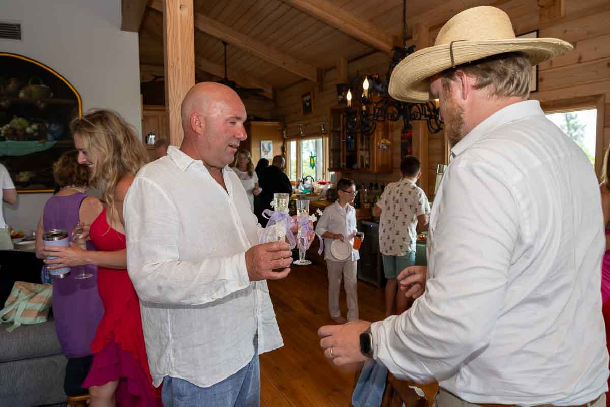 wedding reception inside the home