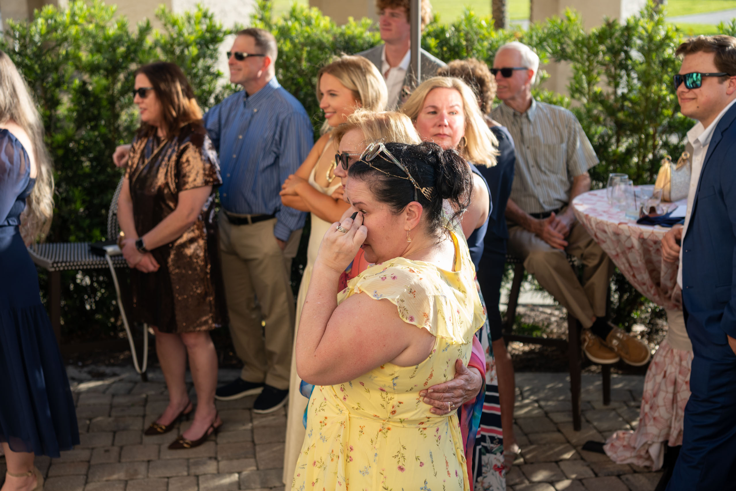guests crying during wedding ceremony