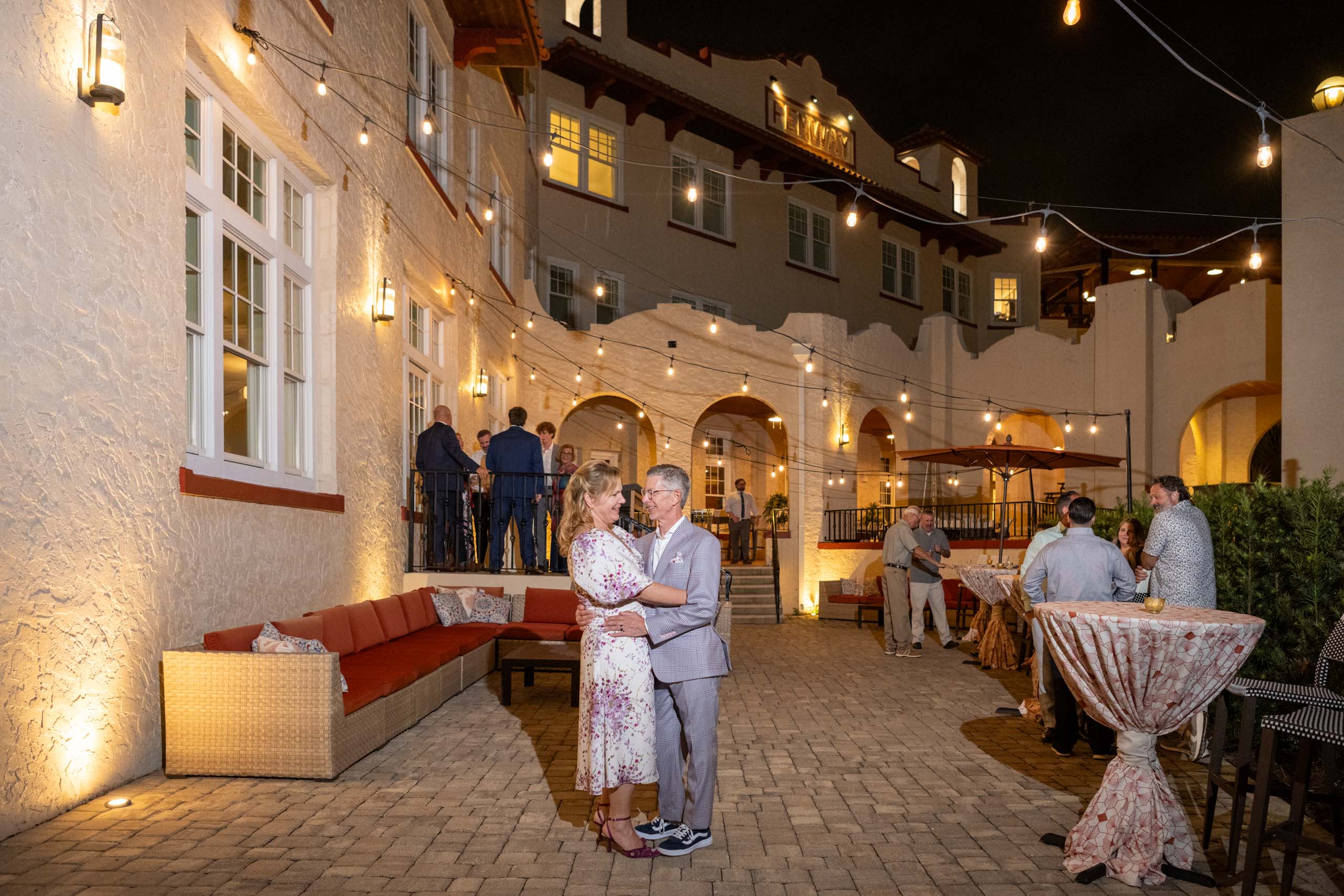 Fenway Hotel Dunedin coastal wedding photography in the courtyard